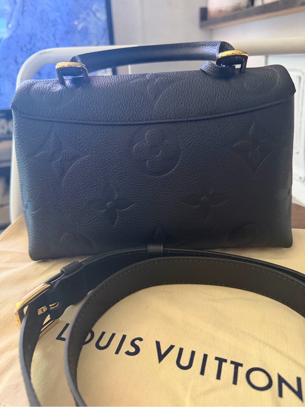 Louis Vuitton Madeleine BB Black Monogram Empreinte Leather Top Handle Bag Strap - Picture 2 of 10